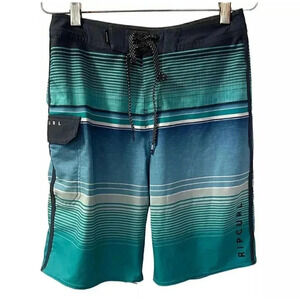 Rip Curl Boardshorts Men’s Size 28, Blue Stripes Beach Swim Shorts